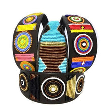 Load image into Gallery viewer, Whippet beaded leather Dog Collars - Neck size 11"-13" (28-34cm) 2" (5cm) wide - Click to select colour