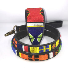 Load image into Gallery viewer, Whippet beaded leather Dog Collars - Neck size 11"-13" (28-34cm) 2" (5cm) wide - Click to select colour