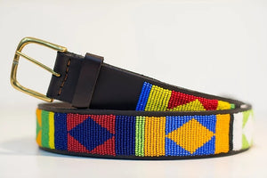 Beaded leather Maasai belts
