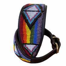 Load image into Gallery viewer, Whippet beaded leather Dog Collars - Neck size 11"-13" (28-34cm) 2" (5cm) wide - Click to select colour