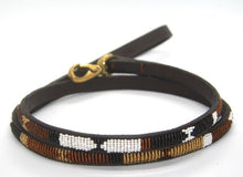 Load image into Gallery viewer, Toy &amp; Small beaded leather Dog Leads - 1/2&quot; (1.5cm) wide - 44&quot; (112cm) long - Click to select colour