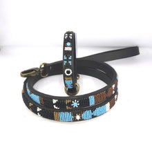 Load image into Gallery viewer, Puppy/Toy Dog beaded leather collars - Neck size 9&quot;-11&quot; (23-29cm) 1/2&quot; (1.5cm) wide - Click to select colour