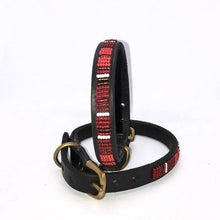 Load image into Gallery viewer, Puppy/Toy Dog beaded leather collars - Neck size 9&quot;-11&quot; (23-29cm) 1/2&quot; (1.5cm) wide - Click to select colour