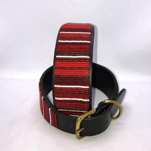 Large (Extra-wide) beaded leather Dog Collars - Neck size 18"-20" (46-51cm) 2" (5cm) extra-wide - Click to select colour