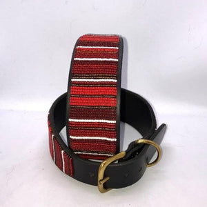 Lurcher beaded leather Dog Collars - Neck size 13"-15" (33-39cm) 2" (5cm) wide - Click to select colour