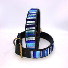 Load image into Gallery viewer, Large breed (wide) beaded leather Dog Collars - Neck size 18&quot;-20&quot; (46-51cm) 1&quot; (3cm) wide - Click to select colours