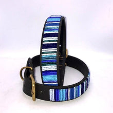 Load image into Gallery viewer, Medium breed (wide) beaded leather Dog Collars - Neck size 15&quot;-17&quot; (38-44cm)  1&quot; (3cm) wide - Click to select colour