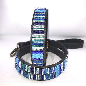 XL/Mountain breeds beaded leather Dog Collars - Neck size 21"-23" (53-59cm) 1" (3cm) wide - Click to select colour