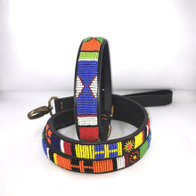 Load image into Gallery viewer, Large breed (wide) beaded leather Dog Collars - Neck size 18&quot;-20&quot; (46-51cm) 1&quot; (3cm) wide - Click to select colours