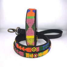 Load image into Gallery viewer, Medium breed (wide) beaded leather Dog Collars - Neck size 15&quot;-17&quot; (38-44cm)  1&quot; (3cm) wide - Click to select colour