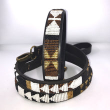 Load image into Gallery viewer, XL/Mountain breeds beaded leather Dog Collars - Neck size 21&quot;-23&quot; (53-59cm) 1&quot; (3cm) wide - Click to select colour