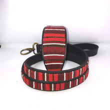 Load image into Gallery viewer, Lurcher beaded leather Dog Collars - Neck size 13&quot;-15&quot; (33-39cm) 2&quot; (5cm) wide - Click to select colour