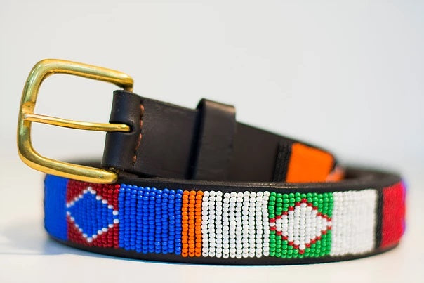 Beaded leather Maasai belts