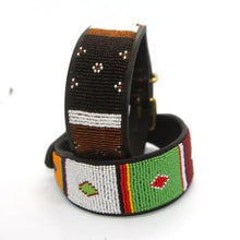 Load image into Gallery viewer, Greyhound beaded leather Dog Collars - Neck size 15"-17" (38-44cm) 2" (5cm) wide - Click to select colour Scott's of London