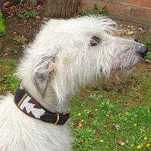 Load image into Gallery viewer, Greyhound beaded leather Dog Collars - Neck size 15"-17" (38-44cm) 2" (5cm) wide - Click to select colour Scott's of London