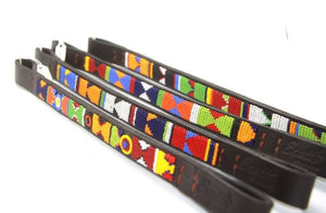 Beaded leather Brow-Bands 3/4" (2cm) wide