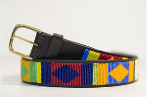 XL/Mountain breeds beaded leather Dog Collars - Neck size 21"-23" (53-59cm) 1" (3cm) wide - Click to select colour