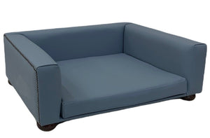 Medium Chelsea bed in Blue Real Leather - New