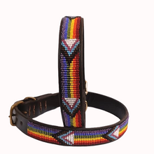 Load image into Gallery viewer, Small breed (long) beaded leather Dog Collars - Neck size 12&quot;-14&quot; (30-36cm) 3/4&quot; (2cm) wide - Click to select colour