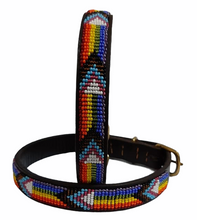 Load image into Gallery viewer, Large breed beaded leather Dog Collars - Neck size 18&quot;-20&quot; (46-51cm) 3/4&quot; (2cm) wide - Click to select colour
