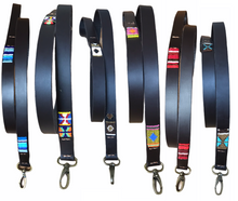 Load image into Gallery viewer, Partially Beaded leather Medium &amp; large breeds Dog Leads - 3/4&quot; (2cm) Wide - 44&quot; (112cm) Long