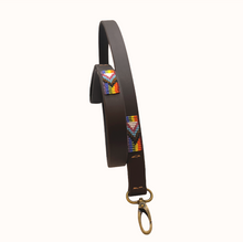 Load image into Gallery viewer, Partially Beaded leather Medium &amp; large breeds Dog Leads - 3/4&quot; (2cm) Wide - 44&quot; (112cm) Long