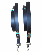 Load image into Gallery viewer, Partially Beaded leather Medium &amp; large breeds Dog Leads - 3/4&quot; (2cm) Wide - 44&quot; (112cm) Long