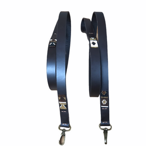Partially Beaded leather Medium & large breeds Dog Leads - 3/4" (2cm) Wide - 44" (112cm) Long