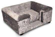 Load image into Gallery viewer, Medium Windsor bed in Silver Crushed velvet - New Scott's of London
