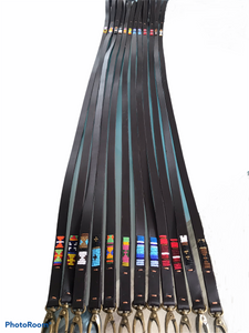 Partially Beaded leather Medium & large breeds Dog Leads - 3/4" (2cm) Wide - 44" (112cm) Long