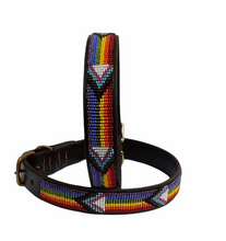 Load image into Gallery viewer, Medium breed (wide) beaded leather Dog Collars - Neck size 15&quot;-17&quot; (38-44cm)  1&quot; (3cm) wide - Click to select colour