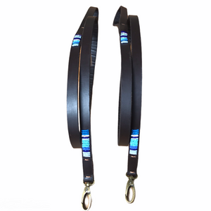 Partially Beaded leather Toy & Small Dog Leads - 1/2" (1.5cm) wide - 44" (112cm) long