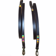 Load image into Gallery viewer, Partially Beaded leather Toy &amp; Small Dog Leads - 1/2&quot; (1.5cm) wide - 44&quot; (112cm) long