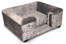 Load image into Gallery viewer, Medium Windsor bed in Silver Crushed velvet - New