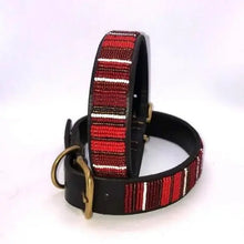 Load image into Gallery viewer, Large breed (wide) beaded leather Dog Collars - Neck size 18"-20" (46-51cm) 1" (3cm) wide - Click to select colours Scott's of London