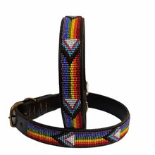 Load image into Gallery viewer, Large breed (wide) beaded leather Dog Collars - Neck size 18"-20" (46-51cm) 1" (3cm) wide - Click to select colours Scott's of London