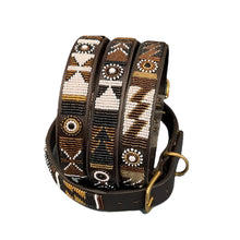 Load image into Gallery viewer, Large breed (wide) beaded leather Dog Collars - Neck size 18"-20" (46-51cm) 1" (3cm) wide - Click to select colours Scott's of London