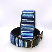 Load image into Gallery viewer, Lurcher beaded leather Dog Collars - Neck size 13"-15" (33-39cm) 2" (5cm) wide - Click to select colour Scott's of London