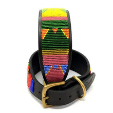 Load image into Gallery viewer, Lurcher beaded leather Dog Collars - Neck size 13"-15" (33-39cm) 2" (5cm) wide - Click to select colour Scott's of London