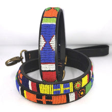 Load image into Gallery viewer, XL/Mountain breeds beaded leather Dog Collars - Neck size 21"-23" (53-59cm) 1" (3cm) wide - Click to select colour Scott's of London