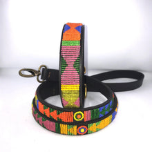 Load image into Gallery viewer, Large breed (wide) beaded leather Dog Collars - Neck size 18"-20" (46-51cm) 1" (3cm) wide - Click to select colours Scott's of London