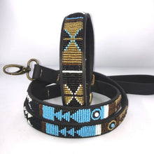 Load image into Gallery viewer, XL/Mountain breeds beaded leather Dog Collars - Neck size 21"-23" (53-59cm) 1" (3cm) wide - Click to select colour Scott's of London