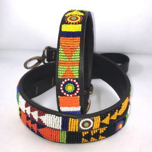 Load image into Gallery viewer, XL/Mountain breeds beaded leather Dog Collars - Neck size 21"-23" (53-59cm) 1" (3cm) wide - Click to select colour Scott's of London