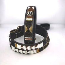 Load image into Gallery viewer, Large breed (wide) beaded leather Dog Collars - Neck size 18"-20" (46-51cm) 1" (3cm) wide - Click to select colours Scott's of London