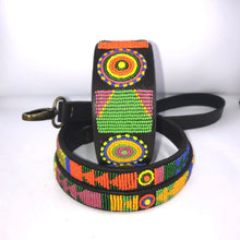 Load image into Gallery viewer, Lurcher beaded leather Dog Collars - Neck size 13"-15" (33-39cm) 2" (5cm) wide - Click to select colour Scott's of London