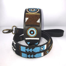 Load image into Gallery viewer, Lurcher beaded leather Dog Collars - Neck size 13"-15" (33-39cm) 2" (5cm) wide - Click to select colour Scott's of London