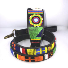 Load image into Gallery viewer, Lurcher beaded leather Dog Collars - Neck size 13"-15" (33-39cm) 2" (5cm) wide - Click to select colour Scott's of London