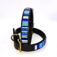 Load image into Gallery viewer, Small breed (long) beaded leather Dog Collars - Neck size 12"-14" (30-36cm) 3/4" (2cm) wide - Click to select colour Scott's of London