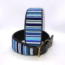 Load image into Gallery viewer, Large (Extra-wide) beaded leather Dog Collars - Neck size 18"-20" (46-51cm) 2" (5cm) extra-wide - Click to select colour Scott's of London