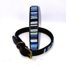 Load image into Gallery viewer, Large breed beaded leather Dog Collars - Neck size 18"-20" (46-51cm) 3/4" (2cm) wide - Click to select colour Scott's of London
